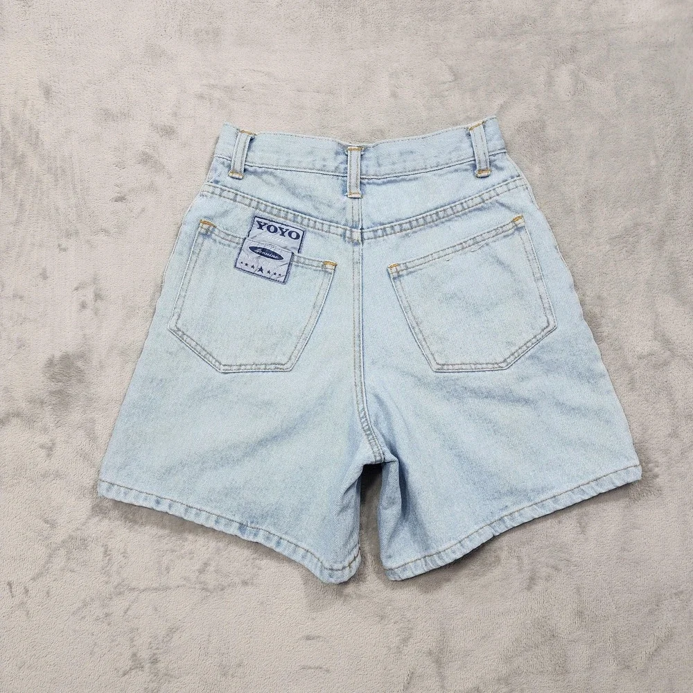 Vintage YOYO JEANS Shorts Womens 1 Juniors Blue Denim High Rise Mom Baggy Casual